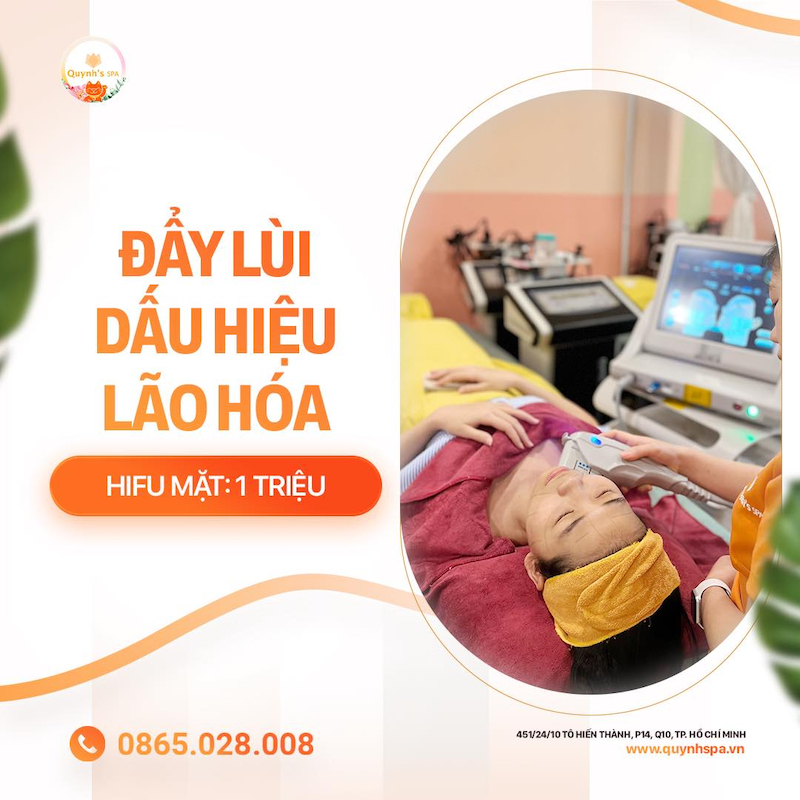 Hifu đẩy lùi dấu hiệu lão hóa - Quynh's Spa quận 10 Hifu đẩy lùi dấu hiệu lão hóa - Quynh's Spa quận 10