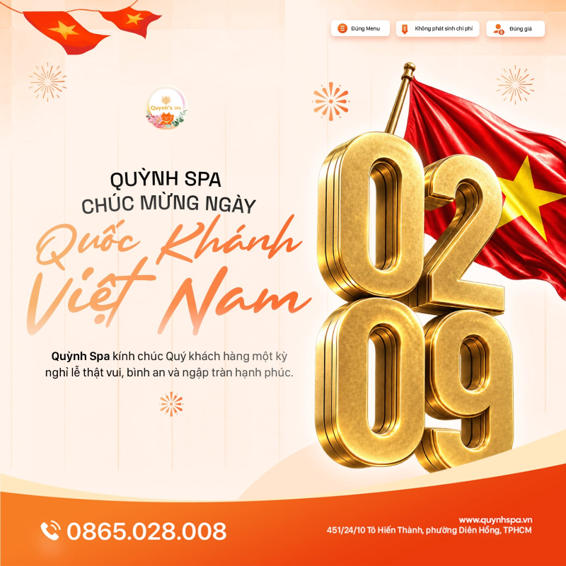 Quỳnh Spa chúc mừng Quốc khánh 2/9 tại phường Diên Hồng